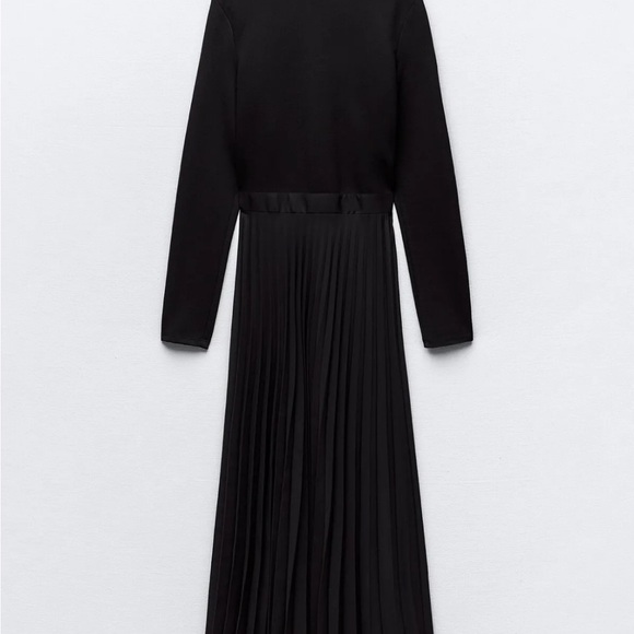 Zara black pleated midi dress - Picture 6 of 6